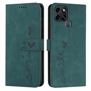 For Infinix Smart 6 Skin Feel Heart Pattern Leather Phone Case(Green)