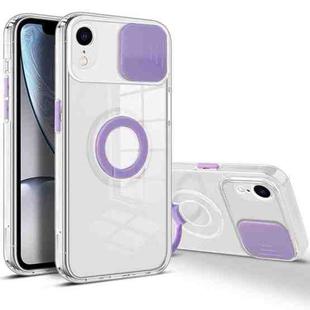 For iPhone XR Sliding Camera Cover Design TPU Phone Case(Purple)