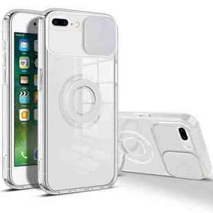 Sliding Camera Cover Design TPU Phone Case For iPhone 8 Plus / 7 Plus(White)