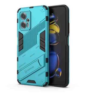 For Xiaomi Redmi Note 11T Pro 5G China Punk Armor 2 in 1 PC + TPU Shockproof Phone Case with Invisible Holder(Blue)