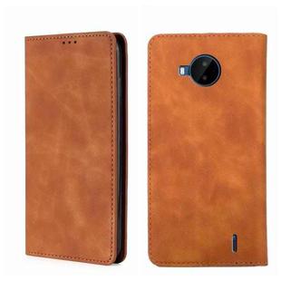 For Nokia C20 Plus Skin Feel Magnetic Horizontal Flip Leather Phone Case(Light Brown)