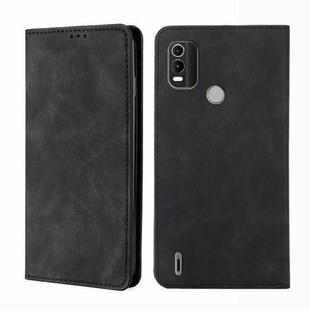 For Nokia C21 Plus Skin Feel Magnetic Horizontal Flip Leather Phone Case(Black)