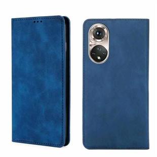 For Honor 50 Pro Skin Feel Magnetic Horizontal Flip Leather Phone Case(Blue)