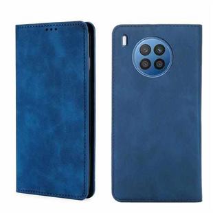 For Huawei nova 8i Skin Feel Magnetic Horizontal Flip Leather Phone Case(Blue)