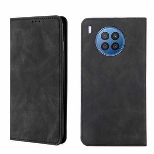 For Huawei nova 8i Skin Feel Magnetic Horizontal Flip Leather Phone Case(Black)