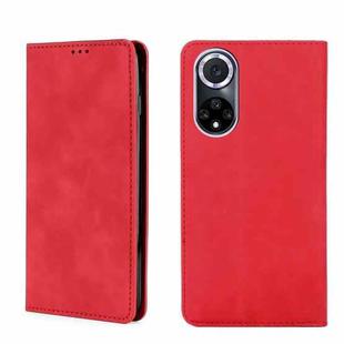 For Huawei nova 9 Skin Feel Magnetic Horizontal Flip Leather Phone Case(Red)
