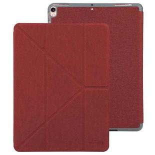 Mutural King Kong Series Deformation Holder Leather Tablet Case For iPad Pro 10.5 2019 / 2017(Red)