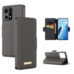 For OPPO F21 Pro / Reno7 4G MUXMA MX115 Cross Texture Oil Edge Flip Leather Phone Case(Grey)