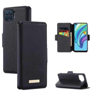 For OPPO F17 Pro MUXMA MX115 Cross Texture Oil Edge Flip Leather Phone Case(Black)