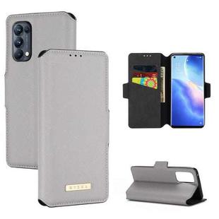 For OPPO Reno5 Pro 5G MUXMA MX115 Cross Texture Oil Edge Flip Leather Phone Case(White)