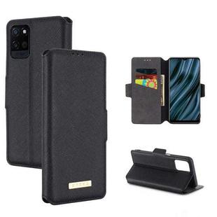 For OPPO Realme V11 5G MUXMA MX115 Cross Texture Oil Edge Flip Leather Phone Case(Black)