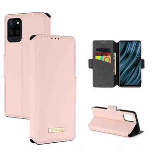 For OPPO Realme V11 5G MUXMA MX115 Cross Texture Oil Edge Flip Leather Phone Case(Pink)