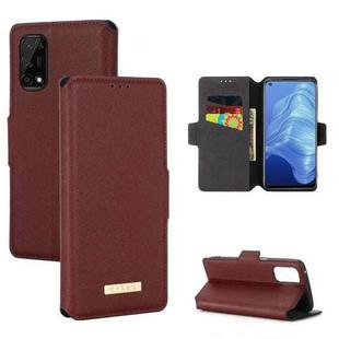 For OPPO Realme 7 5G / V5 / Q2 MUXMA MX115 Cross Texture Oil Edge Flip Leather Phone Case(Red)