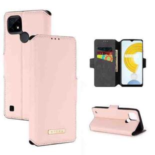 For OPPO Realme C21 MUXMA MX115 Cross Texture Oil Edge Flip Leather Phone Case(Pink)