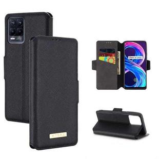 For OPPO Realme 8 / 8 Pro MUXMA MX115 Cross Texture Oil Edge Flip Leather Phone Case(Black)