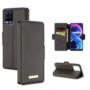 For OPPO Realme 8 / 8 Pro MUXMA MX115 Cross Texture Oil Edge Flip Leather Phone Case(Grey)
