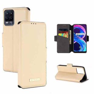 For OPPO Realme 8 / 8 Pro MUXMA MX115 Cross Texture Oil Edge Flip Leather Phone Case(Gold)