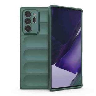 For Samsung Galaxy Note20 Ultra Magic Shield TPU + Flannel Phone Case(Dark Green)