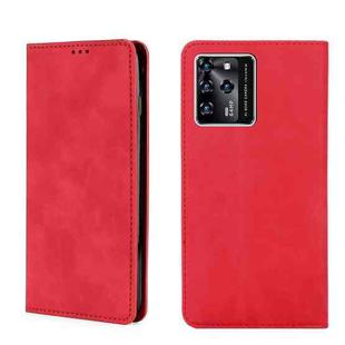 For ZTE Blade V30 Skin Feel Magnetic Flip Leather Phone Case(Red)