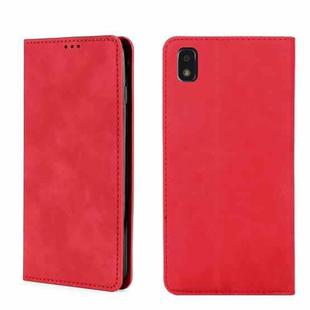 For ZTE Blade L210 Skin Feel Magnetic Flip Leather Phone Case(Red)