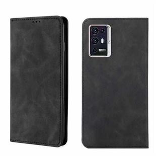 For ZTE Axon 30 Pro 5G Skin Feel Magnetic Flip Leather Phone Case(Black)