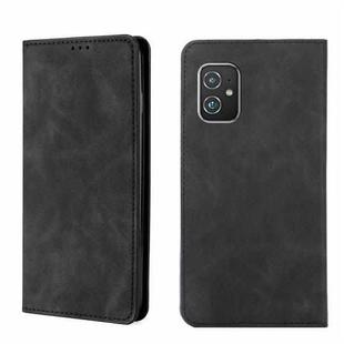 For Asus Zenfone 8 Skin Feel Magnetic Flip Leather Phone Case(Black)