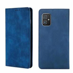 For Asus Zenfone 8 Skin Feel Magnetic Flip Leather Phone Case(Blue)