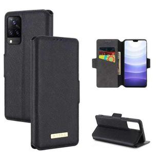 For vivo S9 MUXMA MX115 Cross Texture Oil Edge Flip Leather Phone Case(Black)