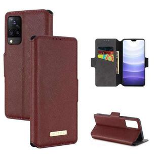 For vivo S9 MUXMA MX115 Cross Texture Oil Edge Flip Leather Phone Case(Red)