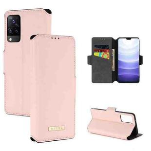 For vivo S9 MUXMA MX115 Cross Texture Oil Edge Flip Leather Phone Case(Pink)