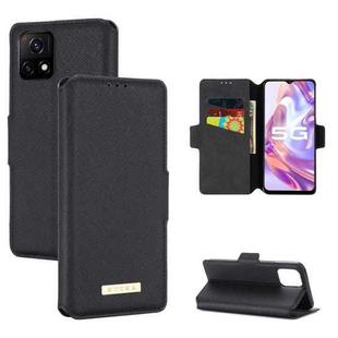 For vivo Y31s / Y52s / iQOO U3 5G MUXMA MX115 Cross Texture Oil Edge Flip Leather Phone Case(Black)