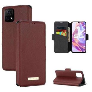 For vivo Y31s / Y52s / iQOO U3 5G MUXMA MX115 Cross Texture Oil Edge Flip Leather Phone Case(Red)