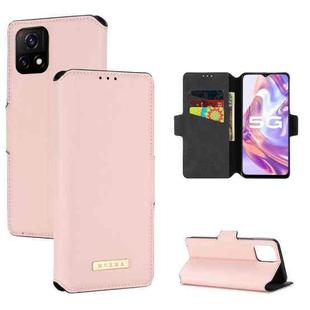 For vivo Y31s / Y52s / iQOO U3 5G MUXMA MX115 Cross Texture Oil Edge Flip Leather Phone Case(Pink)