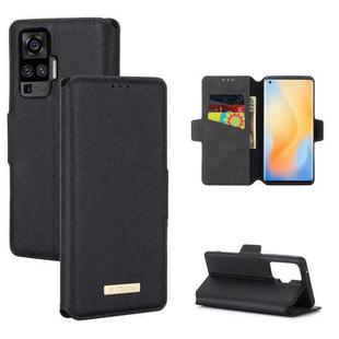 For vivo X50 5G / X50 Pro MUXMA MX115 Cross Texture Oil Edge Flip Leather Phone Case(Black)