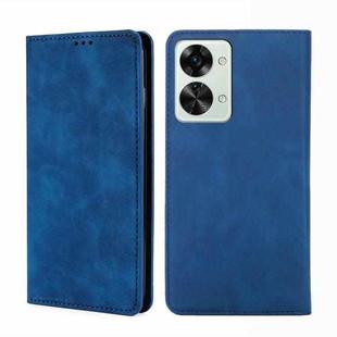 For OnePlus Nord 2T Skin Feel Magnetic Horizontal Flip Leather Phone Case(Blue)
