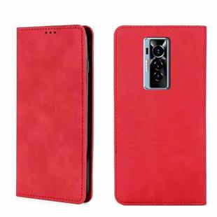 For Tecno Phantom X Skin Feel Magnetic Horizontal Flip Leather Phone Case(Red)