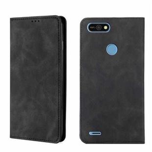 For Tecno Pop 2/Pop 2F/Pop 2 Pro/Pop 2 Power/Itel P13 Skin Feel Magnetic Horizontal Flip Leather Phone Case(Black)