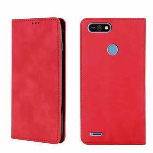 For Tecno Pop 2/Pop 2F/Pop 2 Pro/Pop 2 Power/Itel P13 Skin Feel Magnetic Horizontal Flip Leather Phone Case(Red)