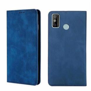 For Tecno Spark 6 Go Skin Feel Magnetic Horizontal Flip Leather Phone Case(Blue)