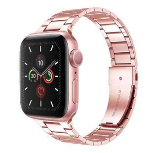 Small Waist Stainless Steel Watch Band For Apple Watch Series 9&8&7 41mm / SE 3&SE 2&6&SE&5&4 40mm / 3&2&1 38mm(Pink)