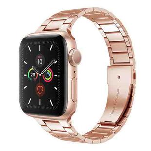 Small Waist Stainless Steel Watch Band For Apple Watch Series 9&8&7 41mm / SE 3&SE 2&6&SE&5&4 40mm / 3&2&1 38mm(Rose Gold)