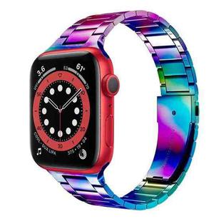 Small Waist Stainless Steel Watch Band For Apple Watch Series 8&7 45mm / SE 2&6&SE&5&4 44mm / 3&2&1 42mm(Colorful)