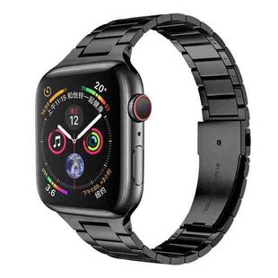 Small Waist Stainless Steel Watch Band For Apple Watch Series 8&7 45mm / SE 2&6&SE&5&4 44mm / 3&2&1 42mm(Black)