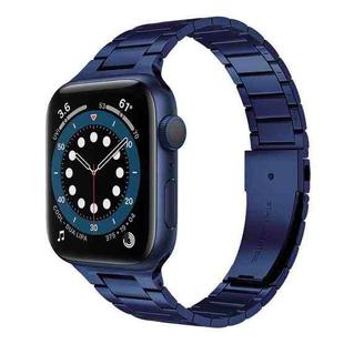 Small Waist Stainless Steel Watch Band For Apple Watch Series 8&7 45mm / SE 2&6&SE&5&4 44mm / 3&2&1 42mm(Dark Blue)