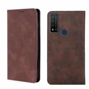 For TCL 20 R 5G/Bremen/20AX 5G Skin Feel Magnetic Horizontal Flip Leather Phone Case(Dark Brown)