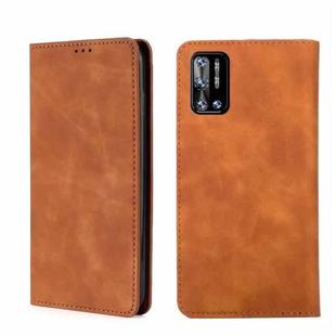 For DOOGEE N40 Pro Skin Feel Magnetic Horizontal Flip Leather Phone Case(Light Brown)