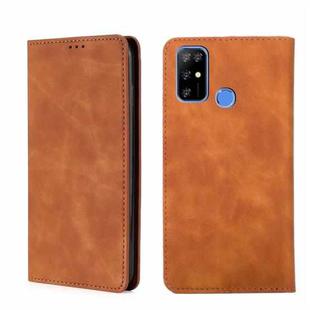 For DOOGEE X96 Pro Skin Feel Magnetic Horizontal Flip Leather Phone Case(Light Brown)