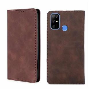 For DOOGEE X96 Pro Skin Feel Magnetic Horizontal Flip Leather Phone Case(Dark Brown)