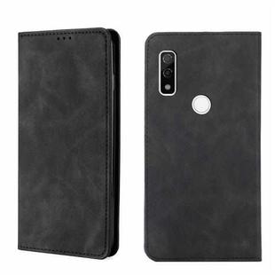 For Fujitsu Arrows WE F-51B Skin Feel Magnetic Horizontal Flip Leather Phone Case(Black)