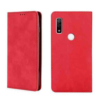 For Fujitsu Arrows WE F-51B Skin Feel Magnetic Horizontal Flip Leather Phone Case(Red)